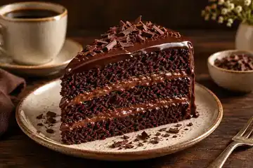 Fatia de bolo de chocolate